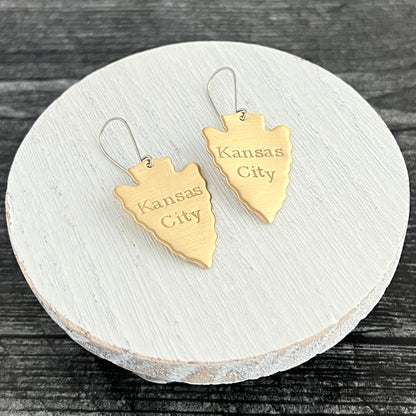 Hand Stamped Arrowhead Earrings- Small