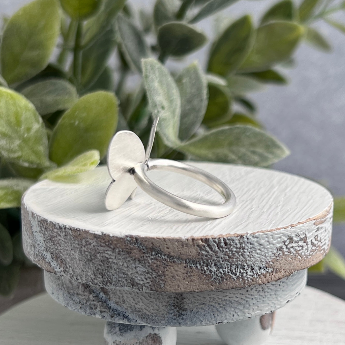 Sterling Silver Hand Stamped Butterfly Ring