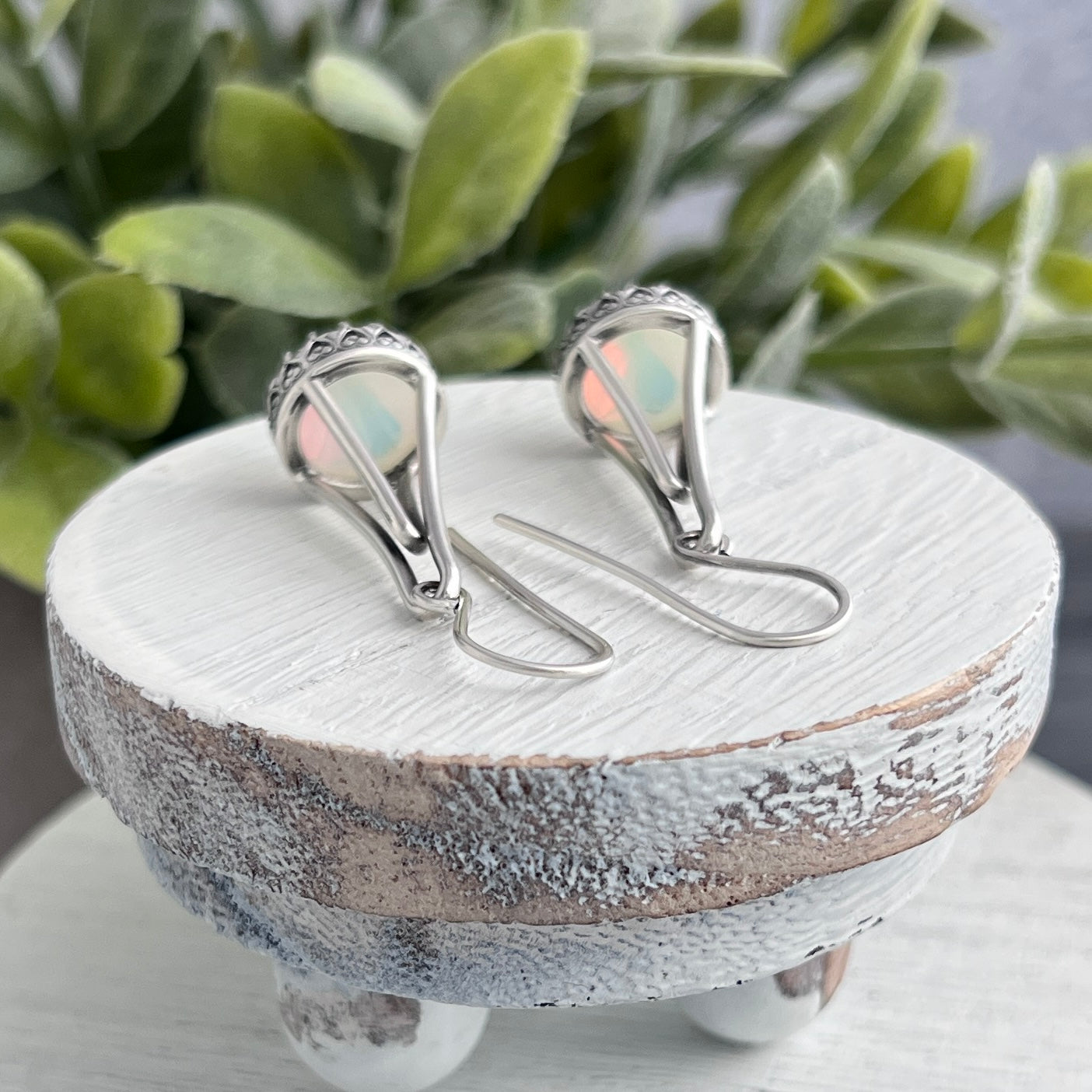Decorative Drop Earrings with Cone Stones