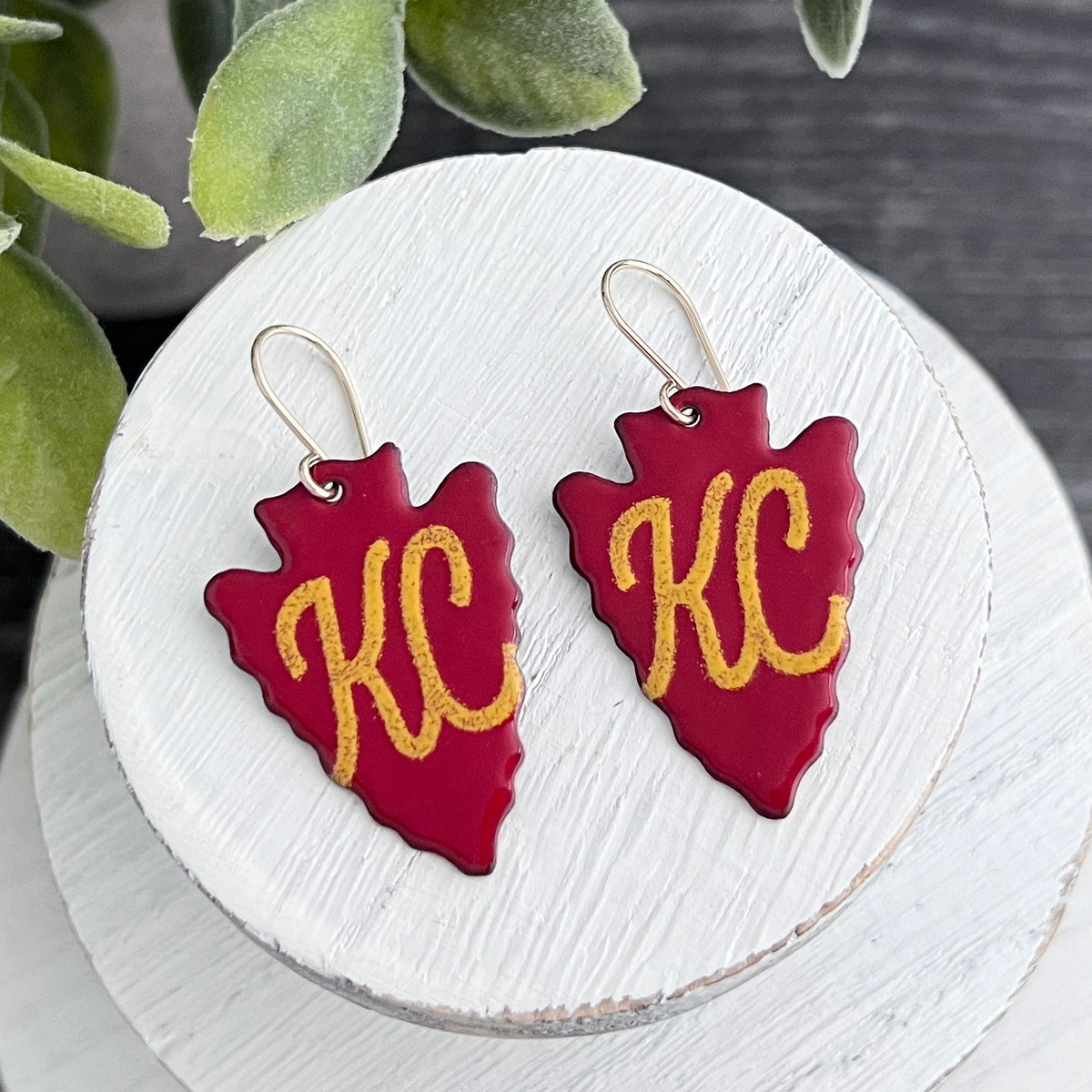 Enamel Arrowhead Earrings- Small