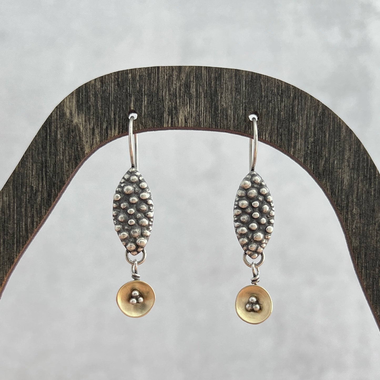 Bubble Bliss Marquise Earrings With Gold Dangles