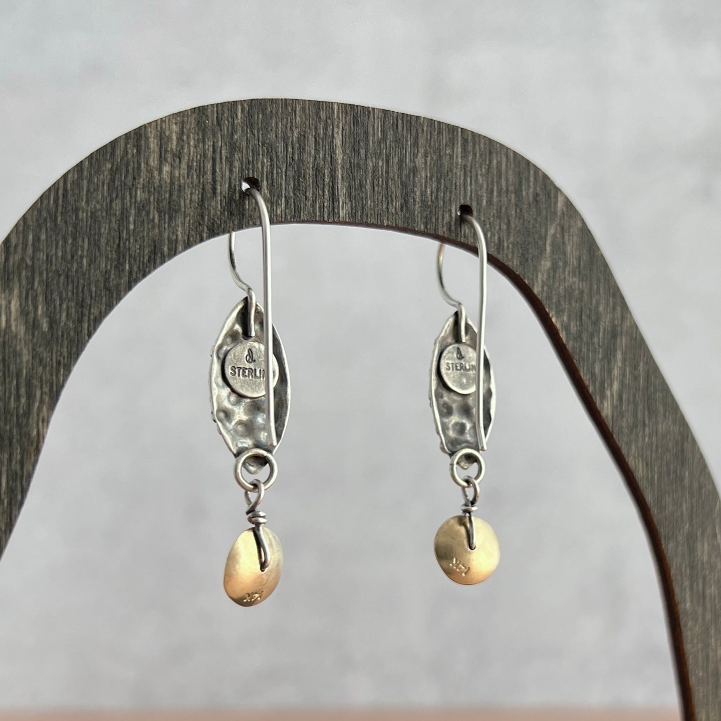 Bubble Bliss Marquise Earrings With Gold Dangles