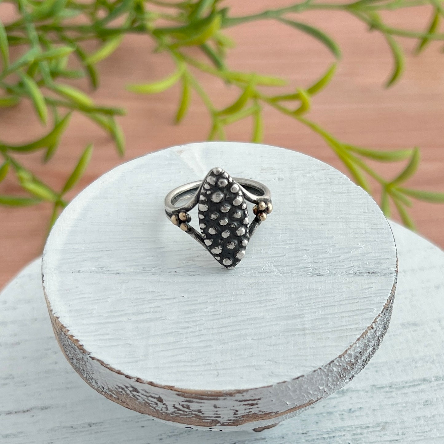 Bubble Bliss Marquise Ring With Gold Accents