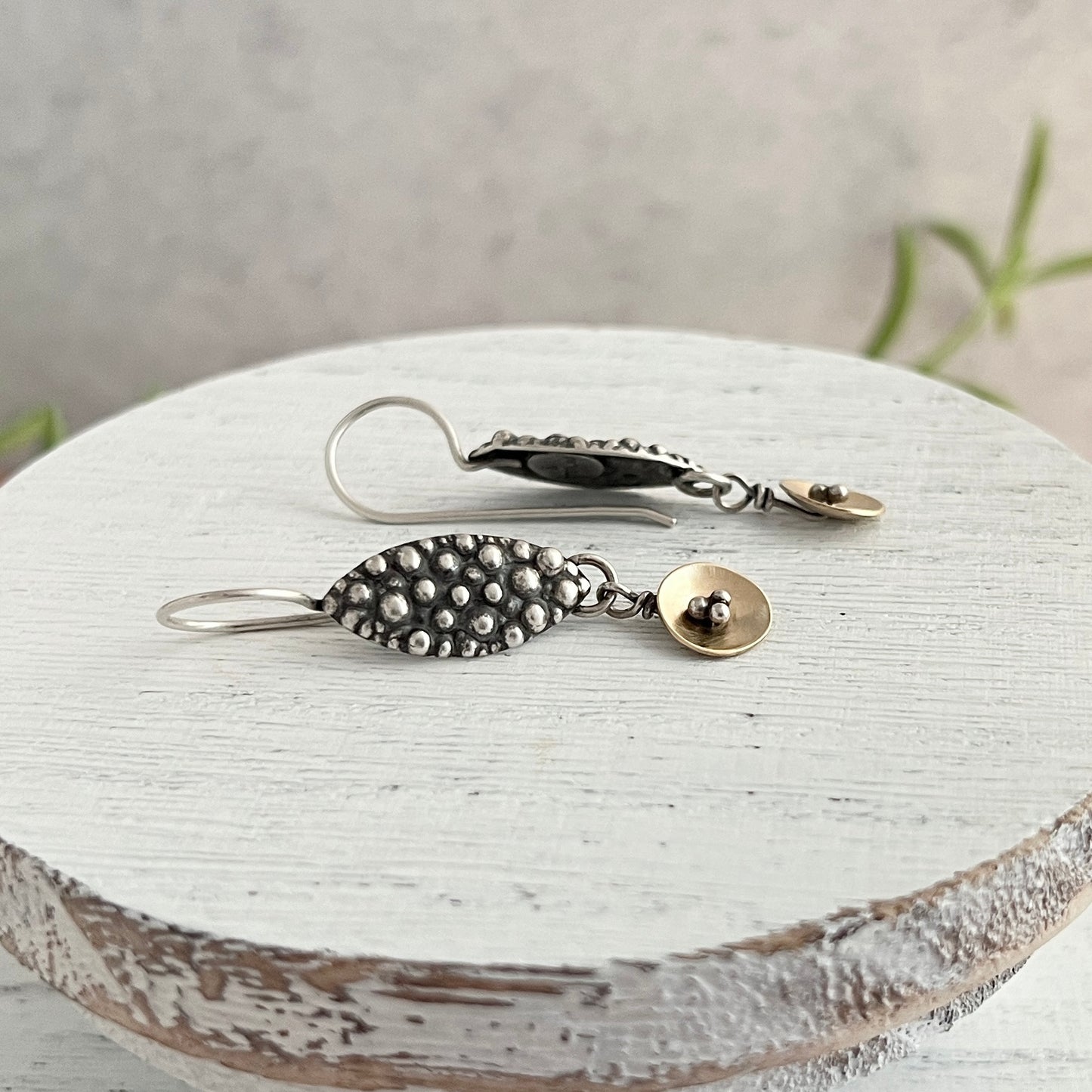 Bubble Bliss Marquise Earrings With Gold Dangles