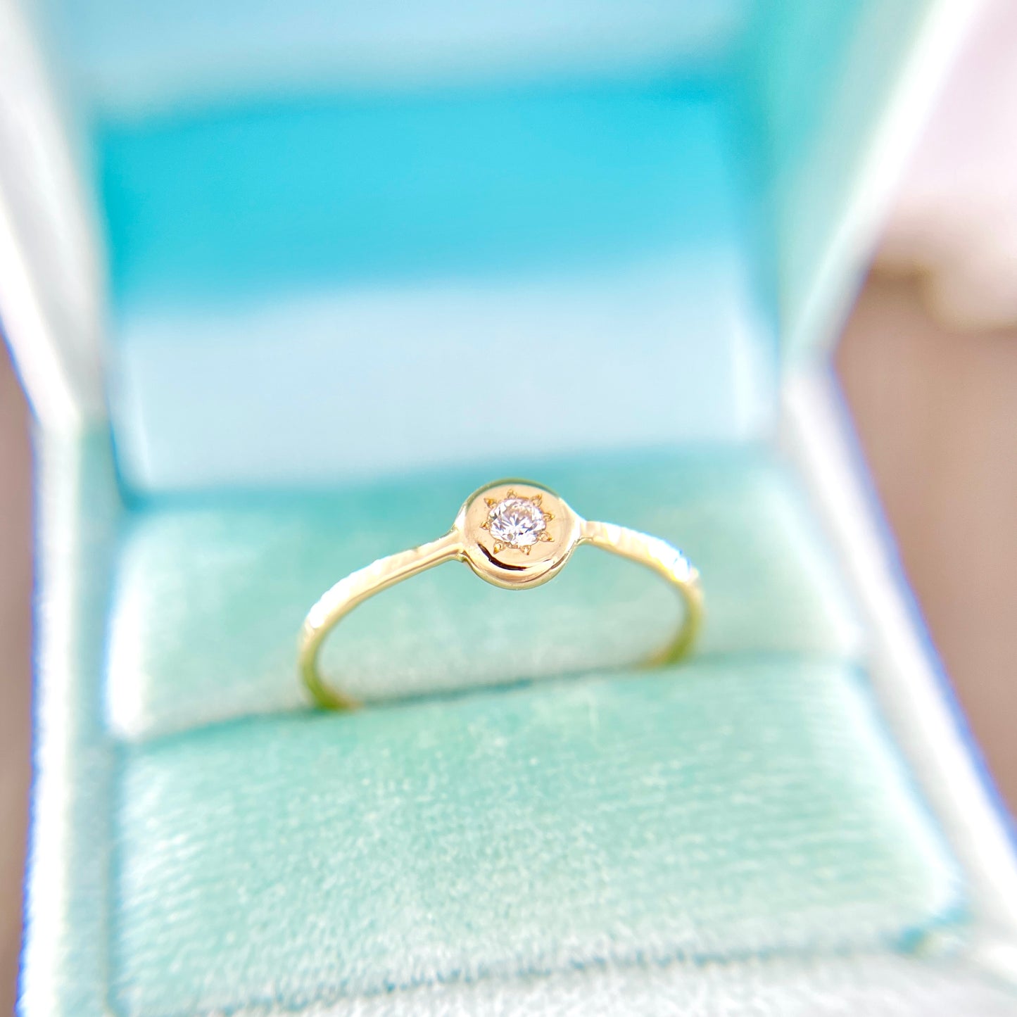 Dainty Diamond Star Set Gold Ring