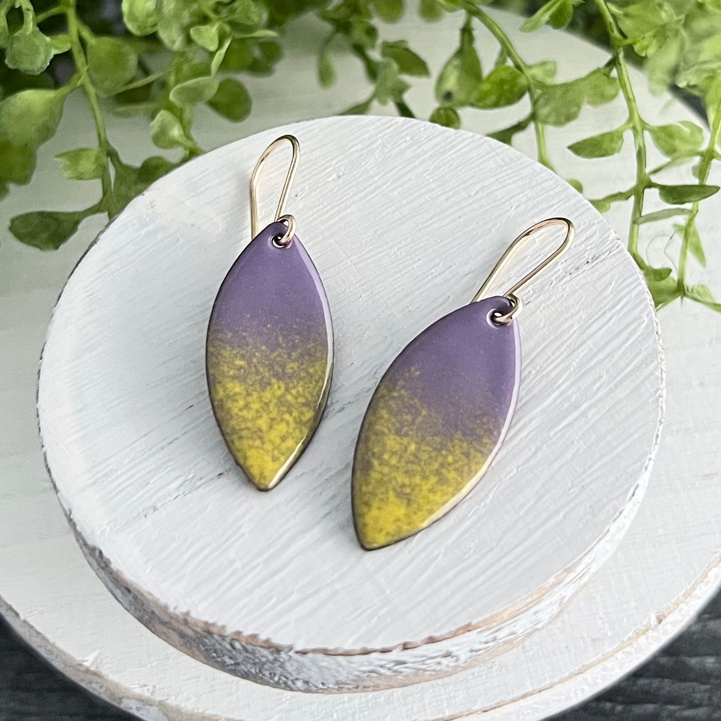 Marquise Enamel Earrings with Multicolor Gradient