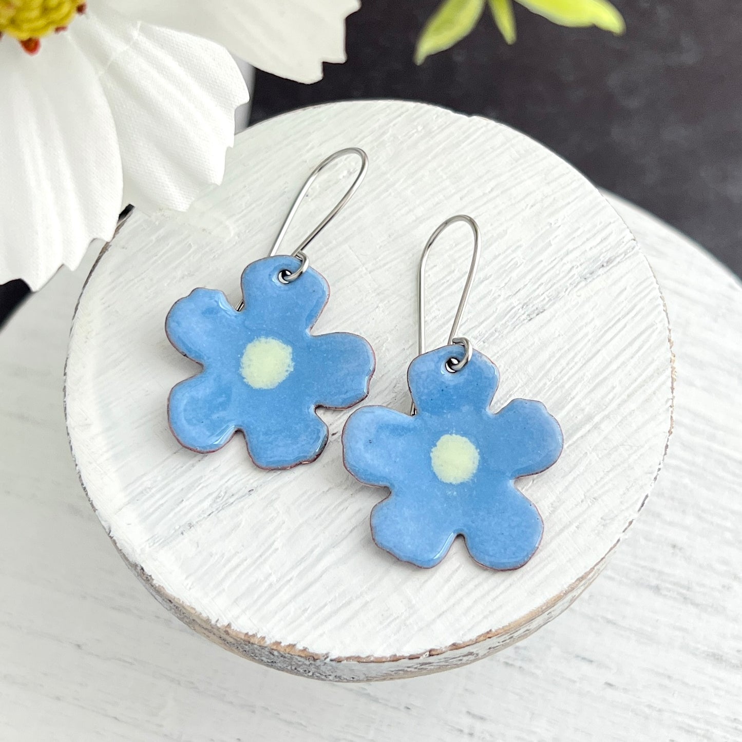 Enamel Flower Earrings