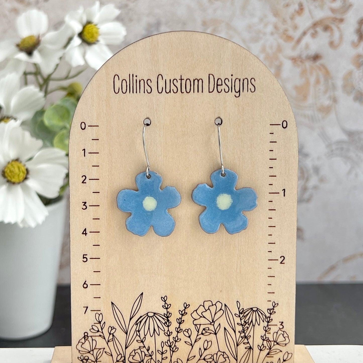 Enamel Flower Earrings
