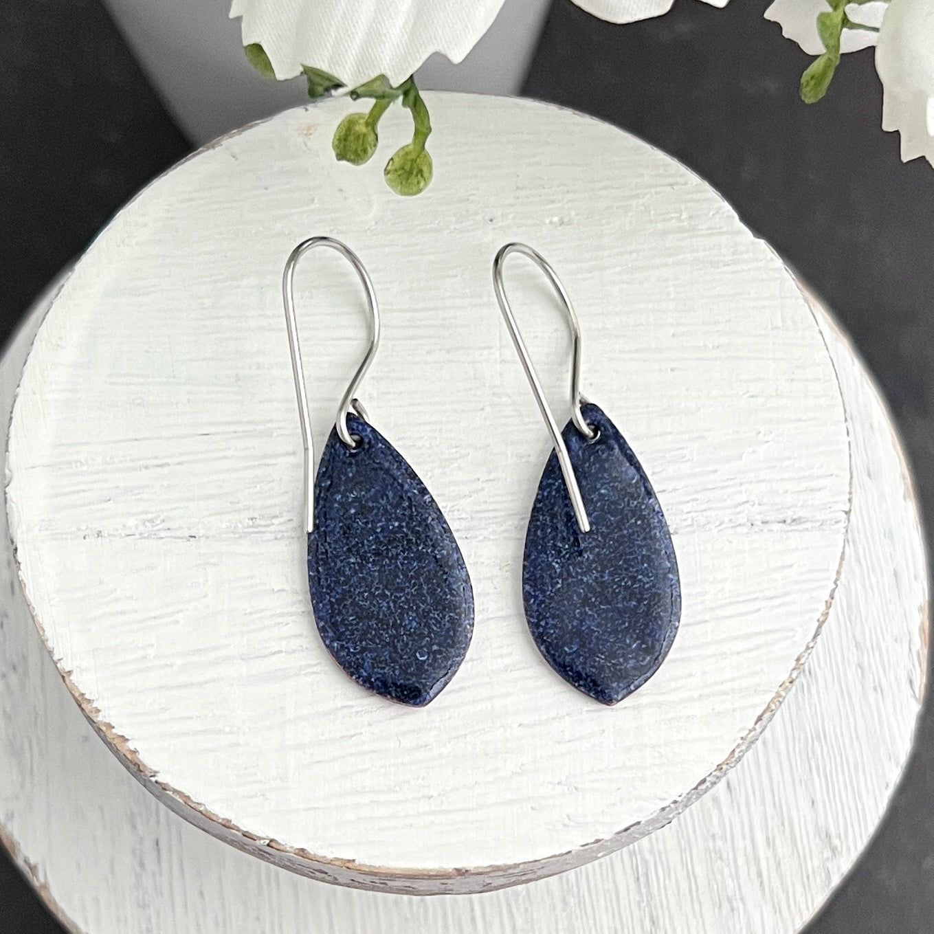 Partial Mandala Enamel Drop Earrings