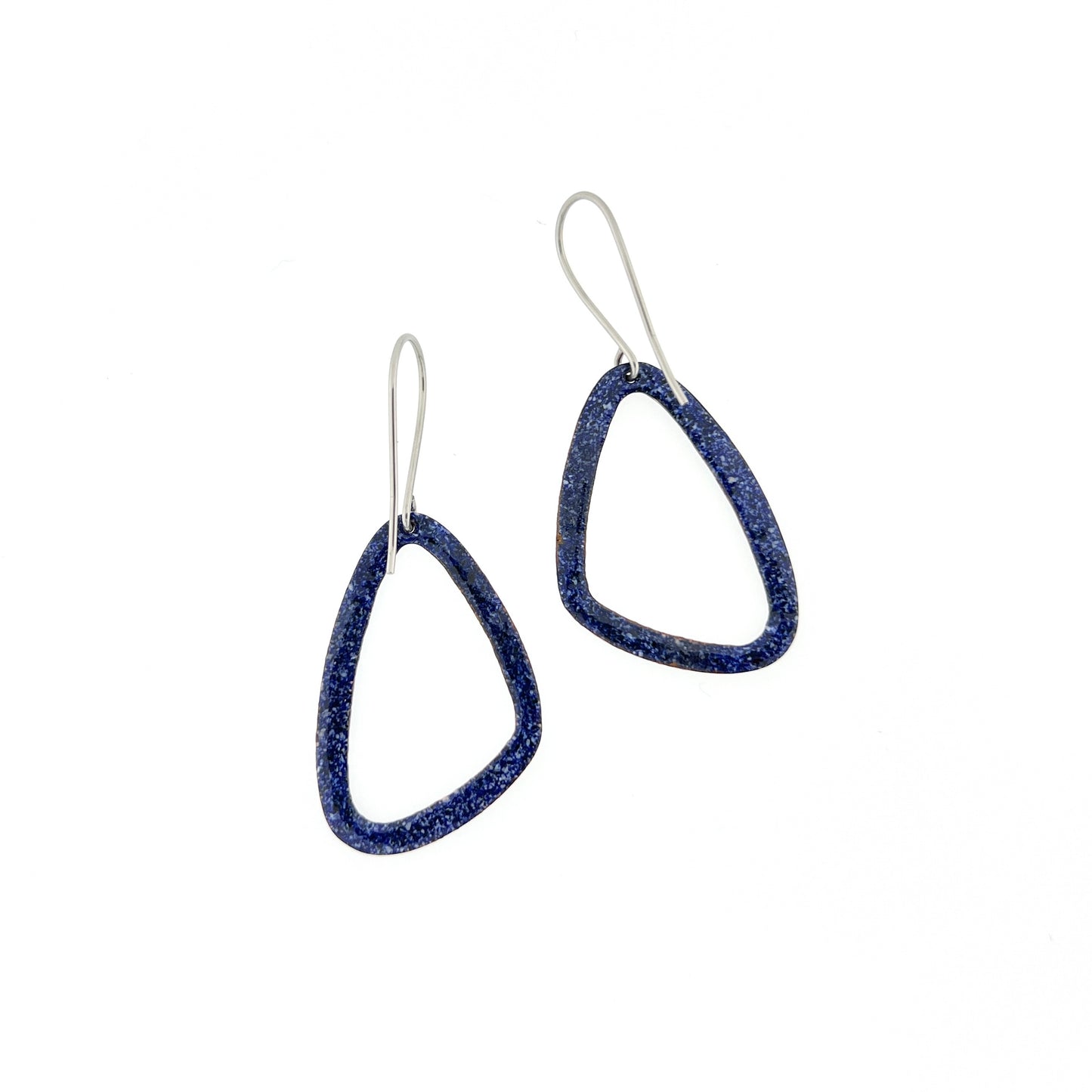 Open Asymmetrical Triangle Enamel Earrings