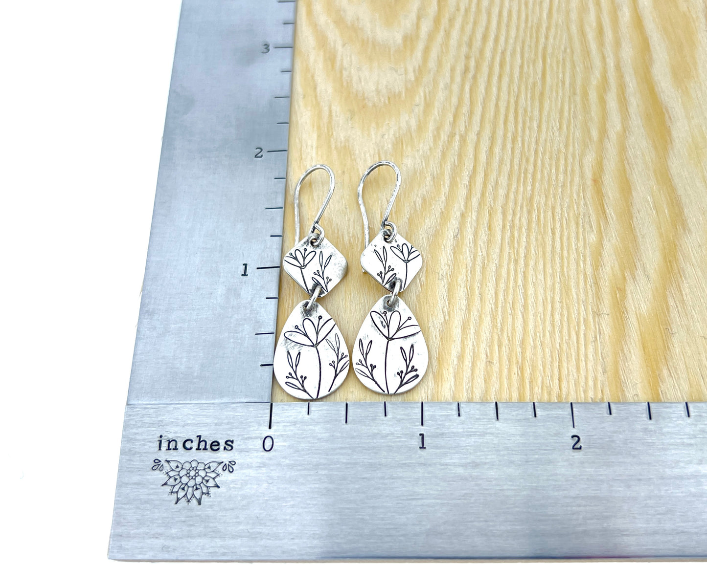Floral Double Drop Earrings