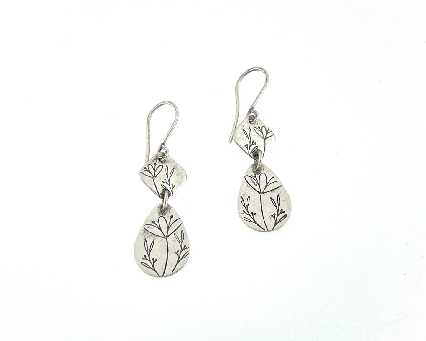 Floral Double Drop Earrings