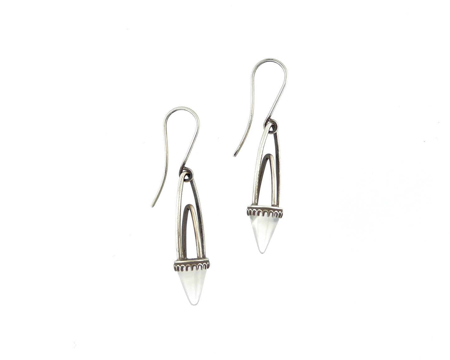 White Agate Decorative Drop Earrings
