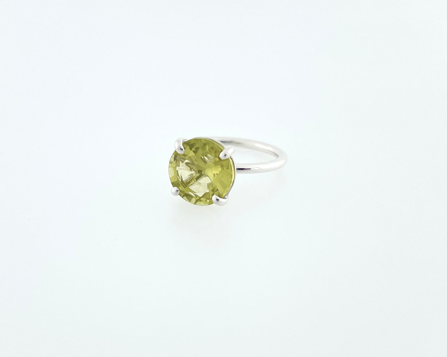 Lemon Quartz Solitaire Ring