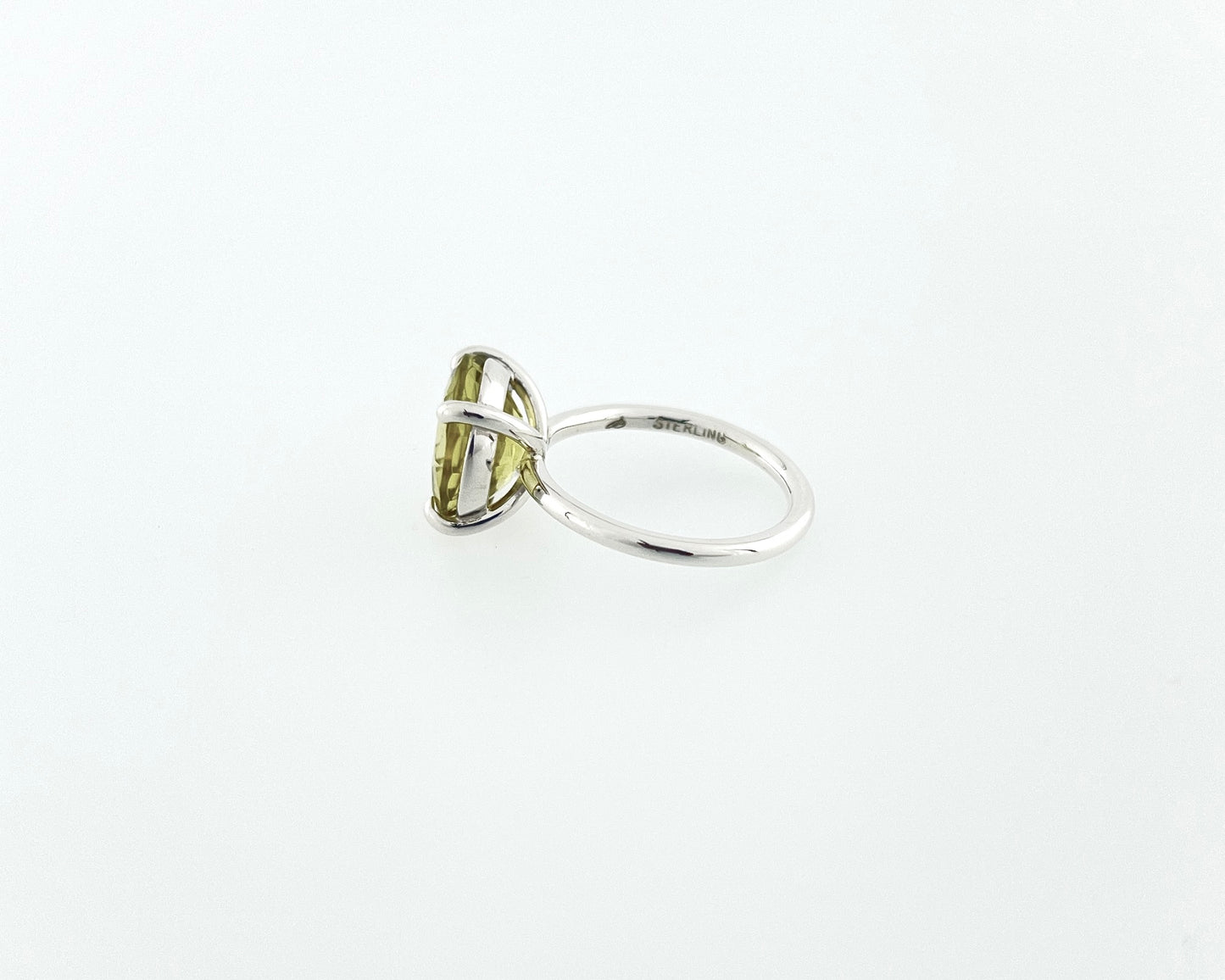 Lemon Quartz Solitaire Ring