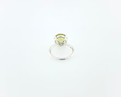 Lemon Quartz Solitaire Ring
