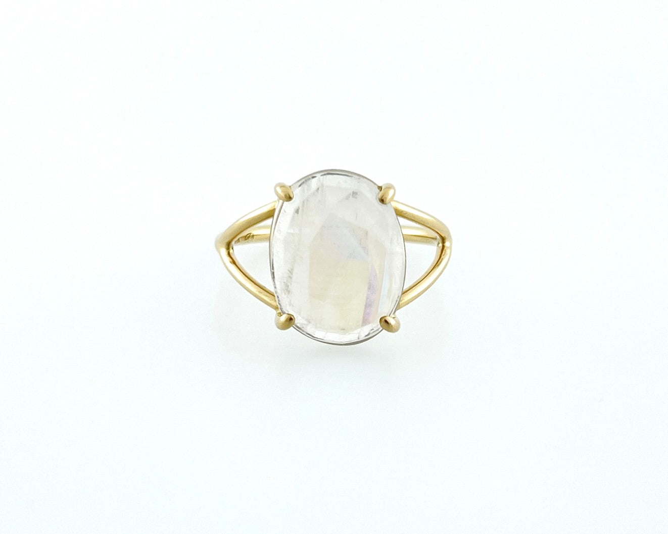 Gold Rainbow Moonstone Ring