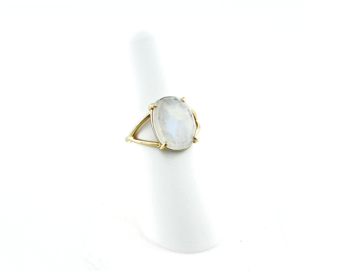 Gold Rainbow Moonstone Ring