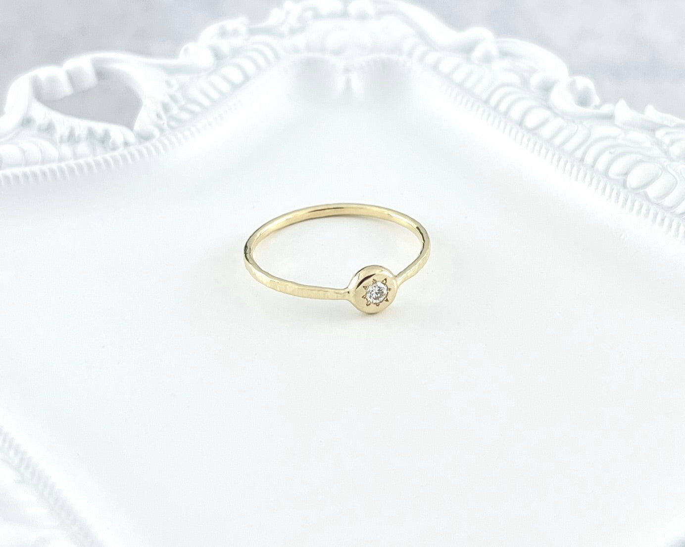 Dainty Diamond Star Set Gold Ring
