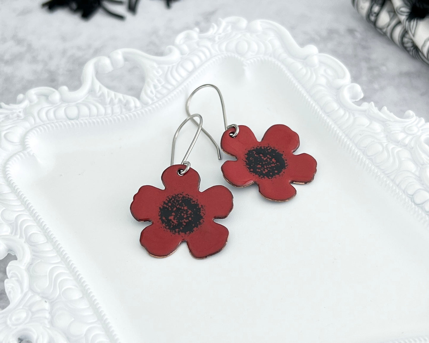 Enamel Flower Earrings