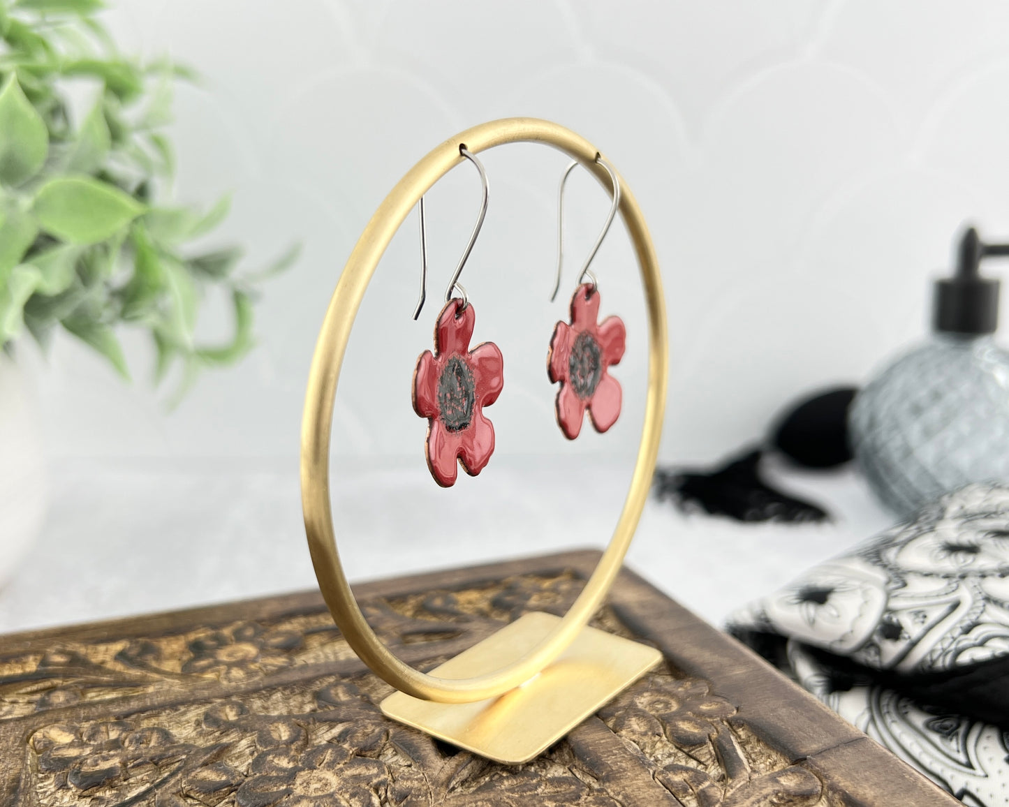 Enamel Flower Earrings