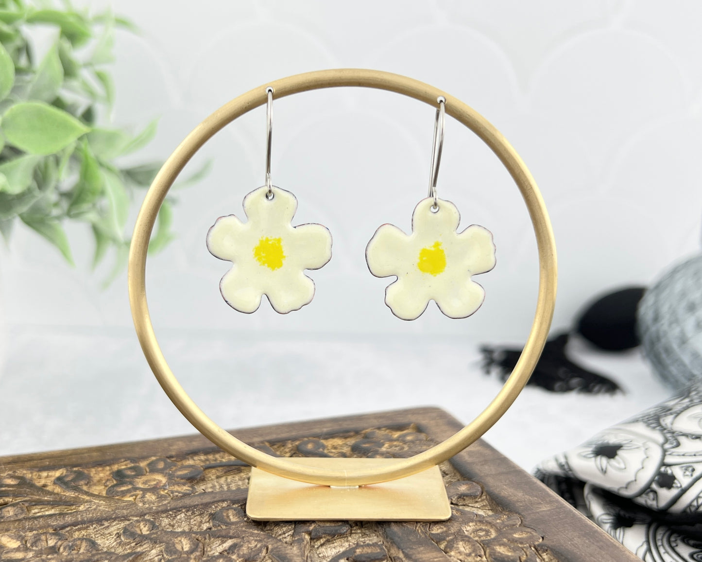 Enamel Flower Earrings