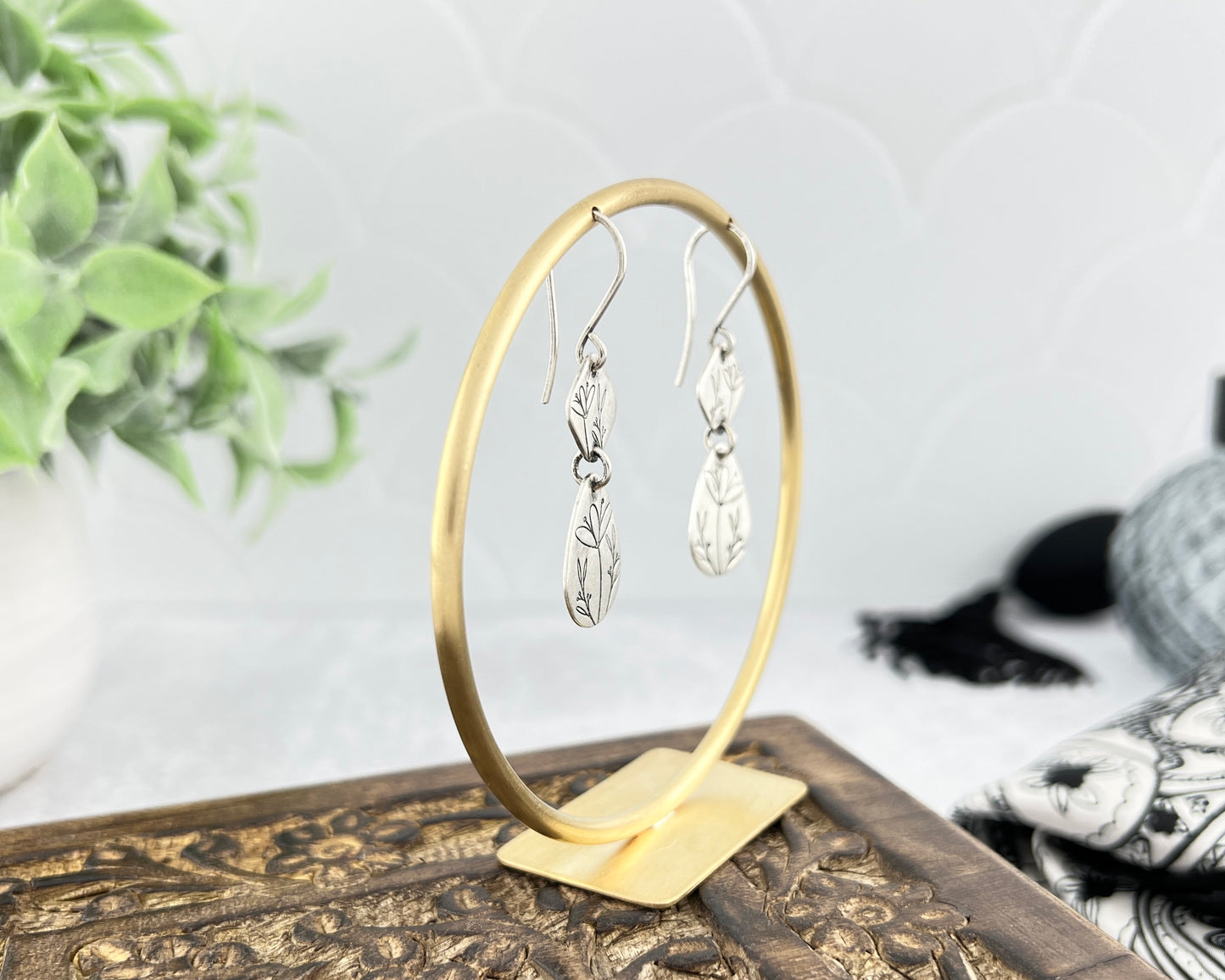 Floral Double Drop Earrings