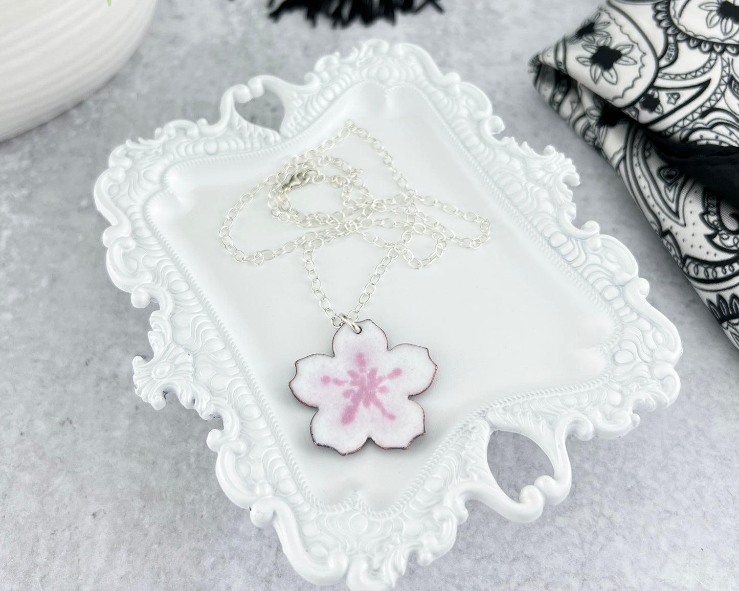 Large Enamel Flower Necklace