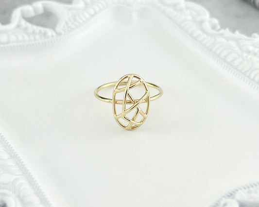 Yellow Gold Oval "Cosmic Chaos" Ring
