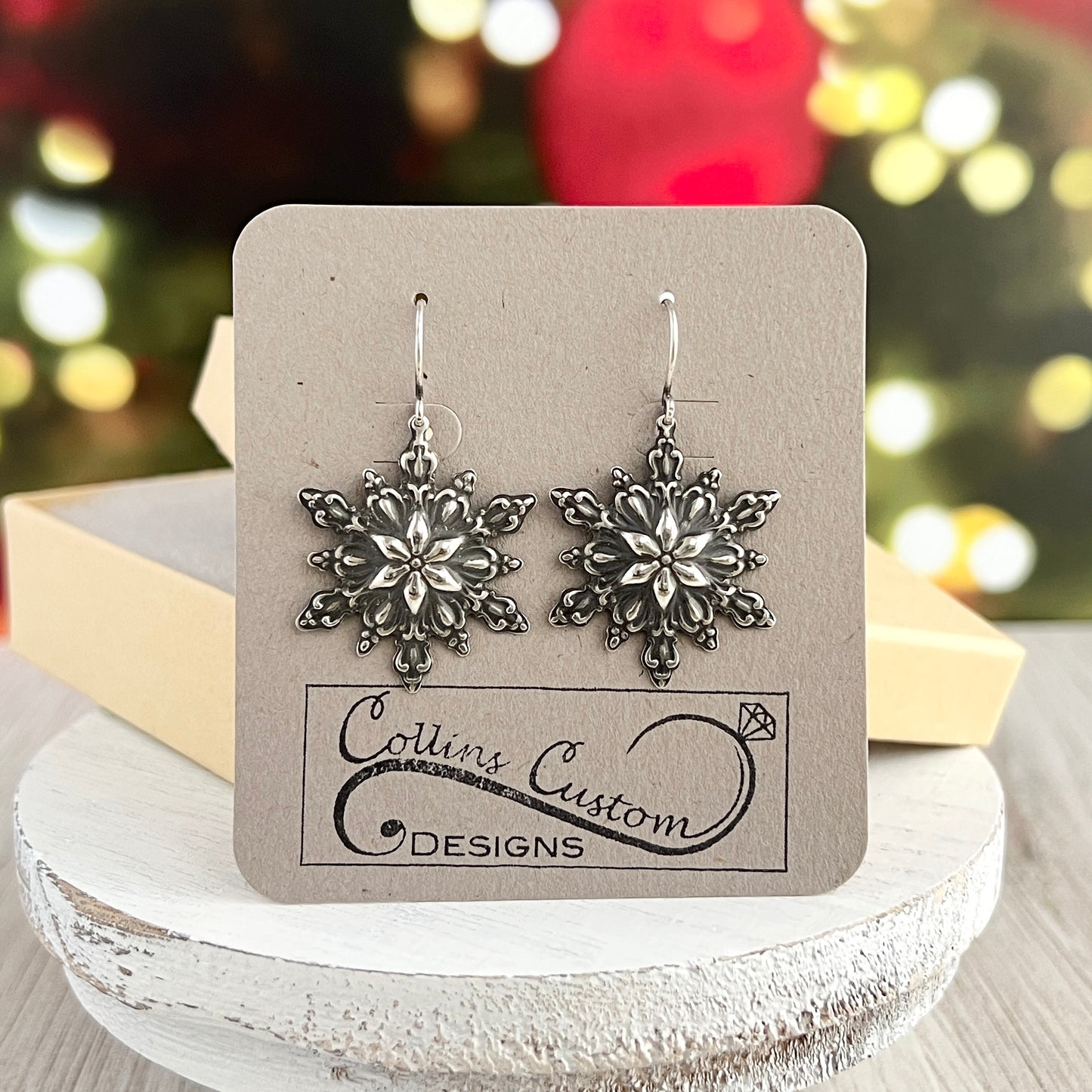 Sterling Silver Intricate Snowflake Earrings