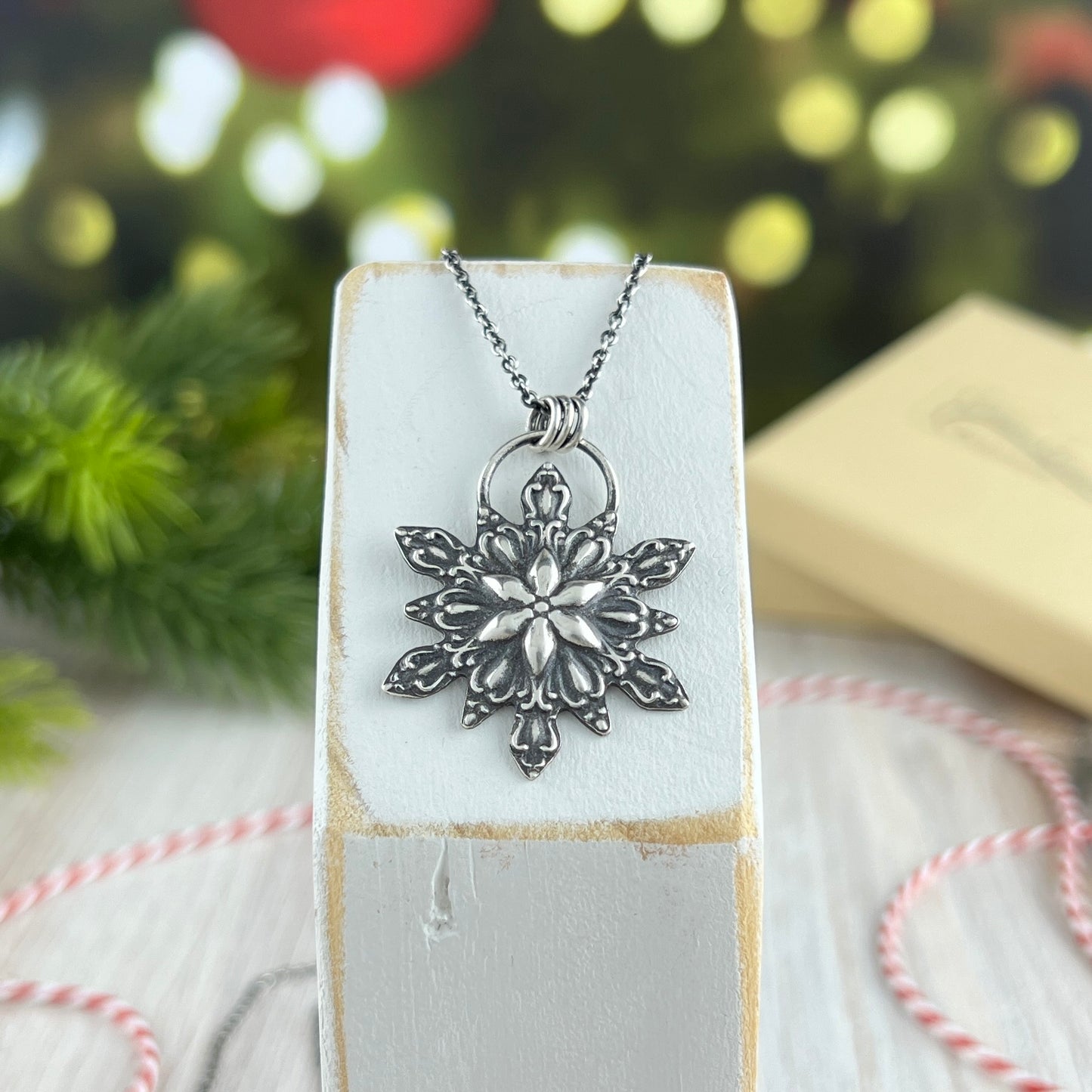 Sterling Silver Intricate Snowflake Necklace