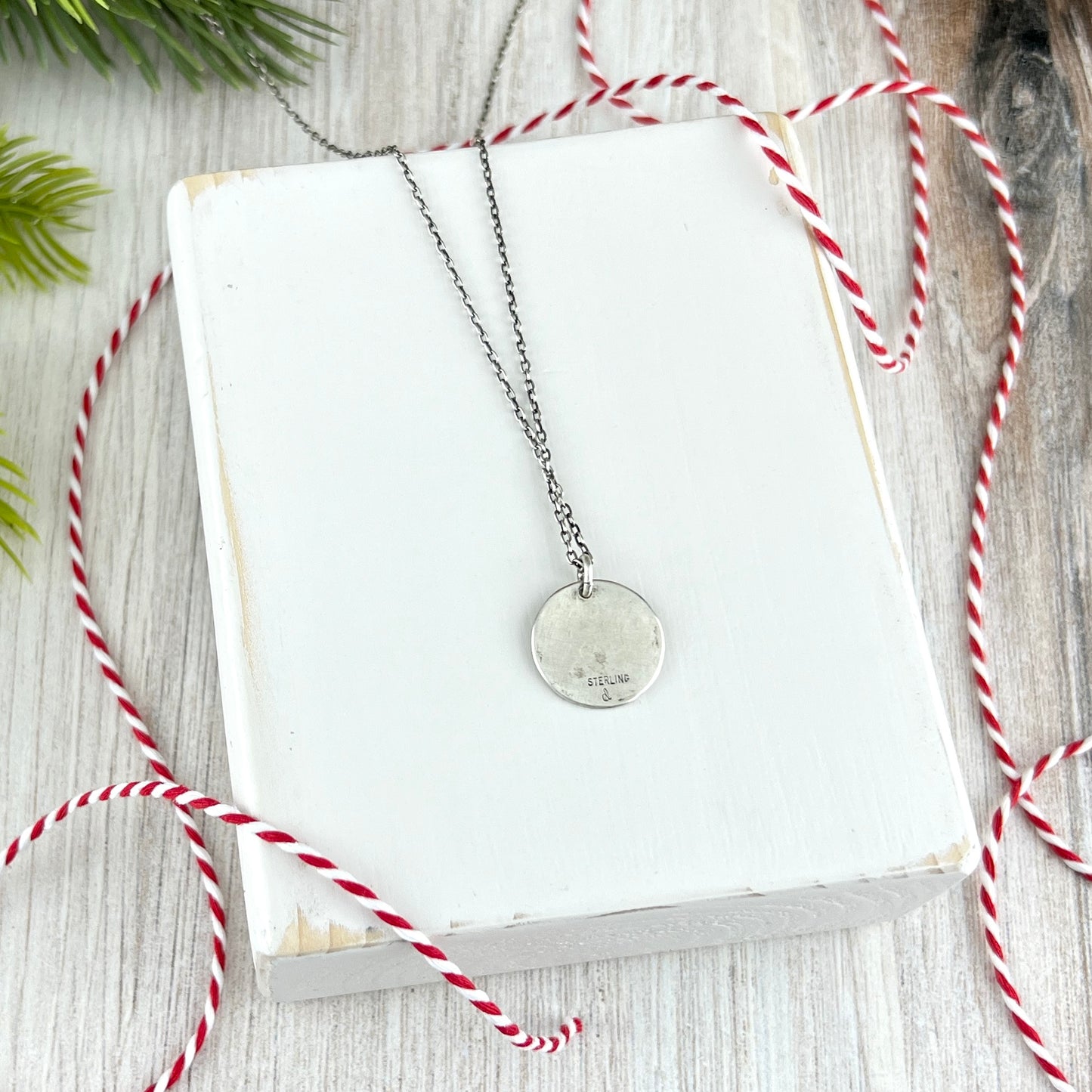 Hand Stamped Sterling Snowflake Necklace