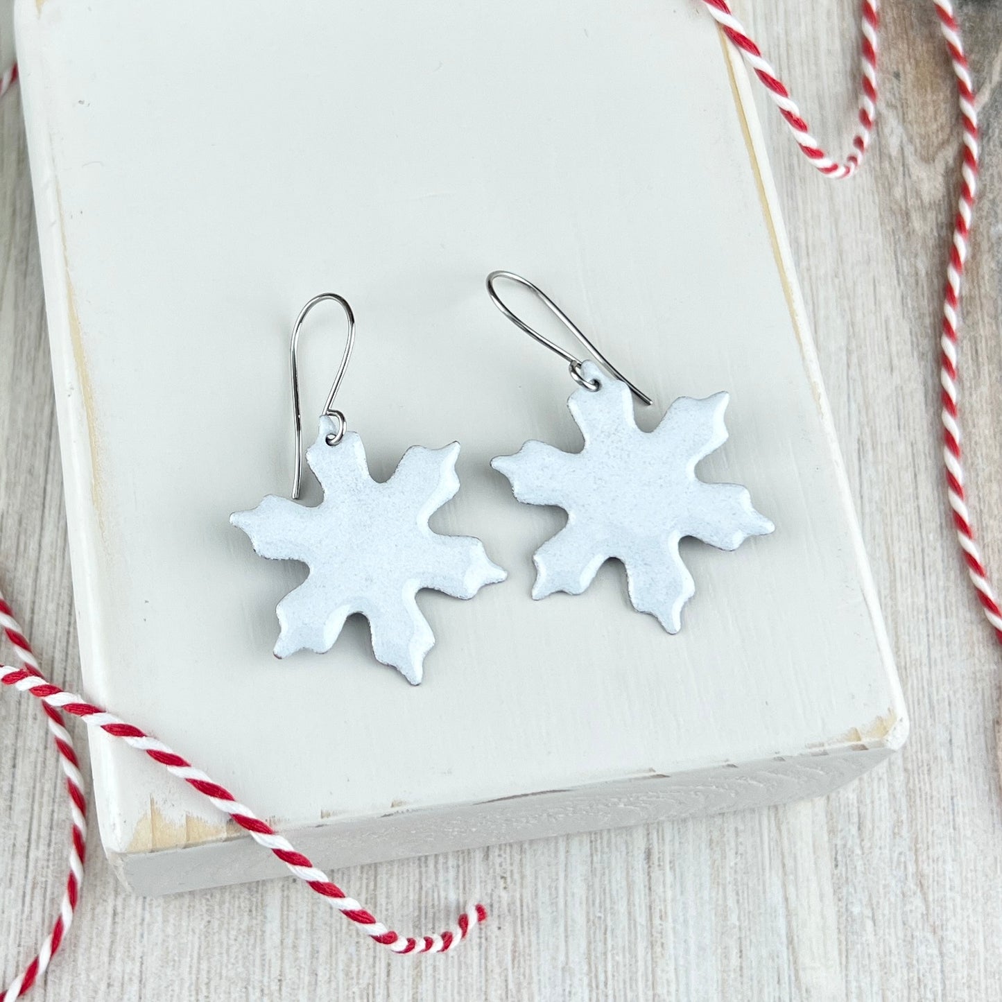 Enamel Snowflake Earrings