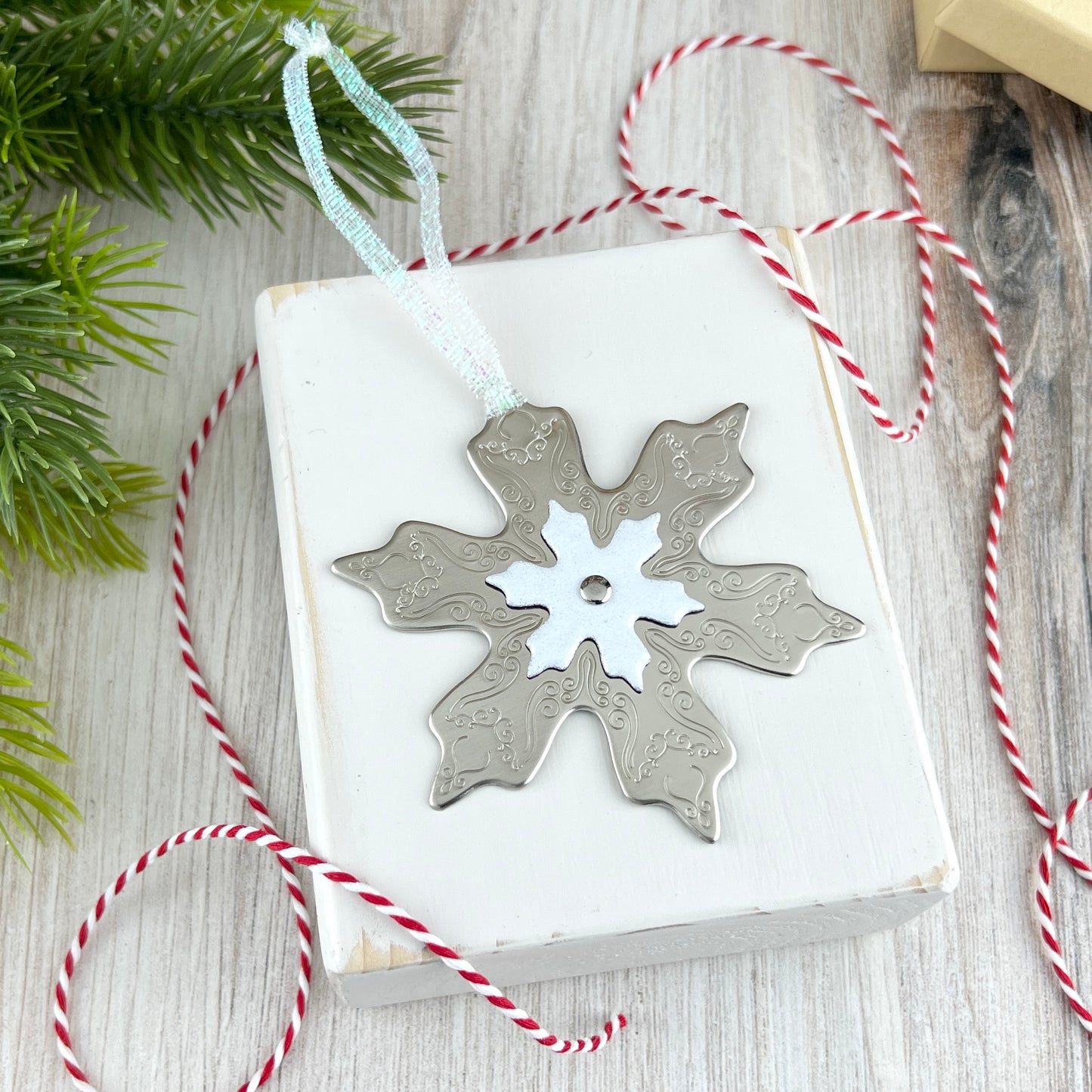 Snowflake Ornament With Enamel Center