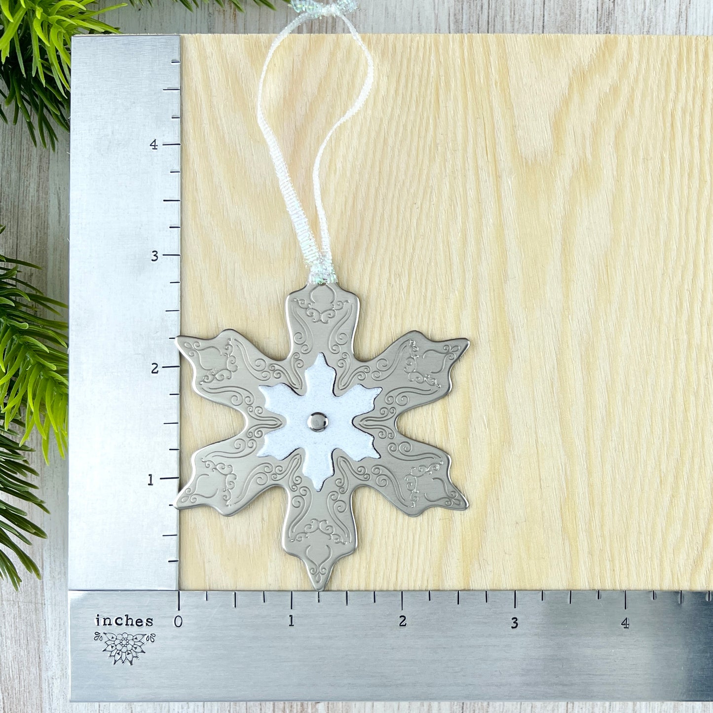 Snowflake Ornament With Enamel Center