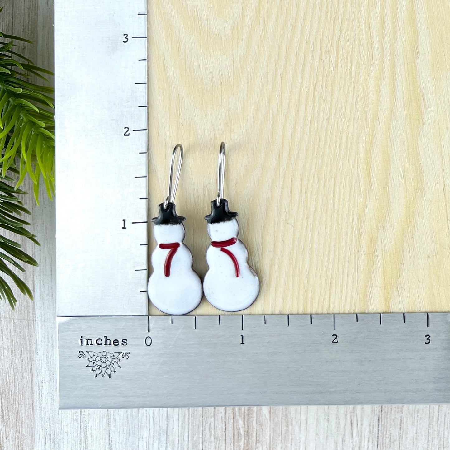 Enamel Snowman Earrings