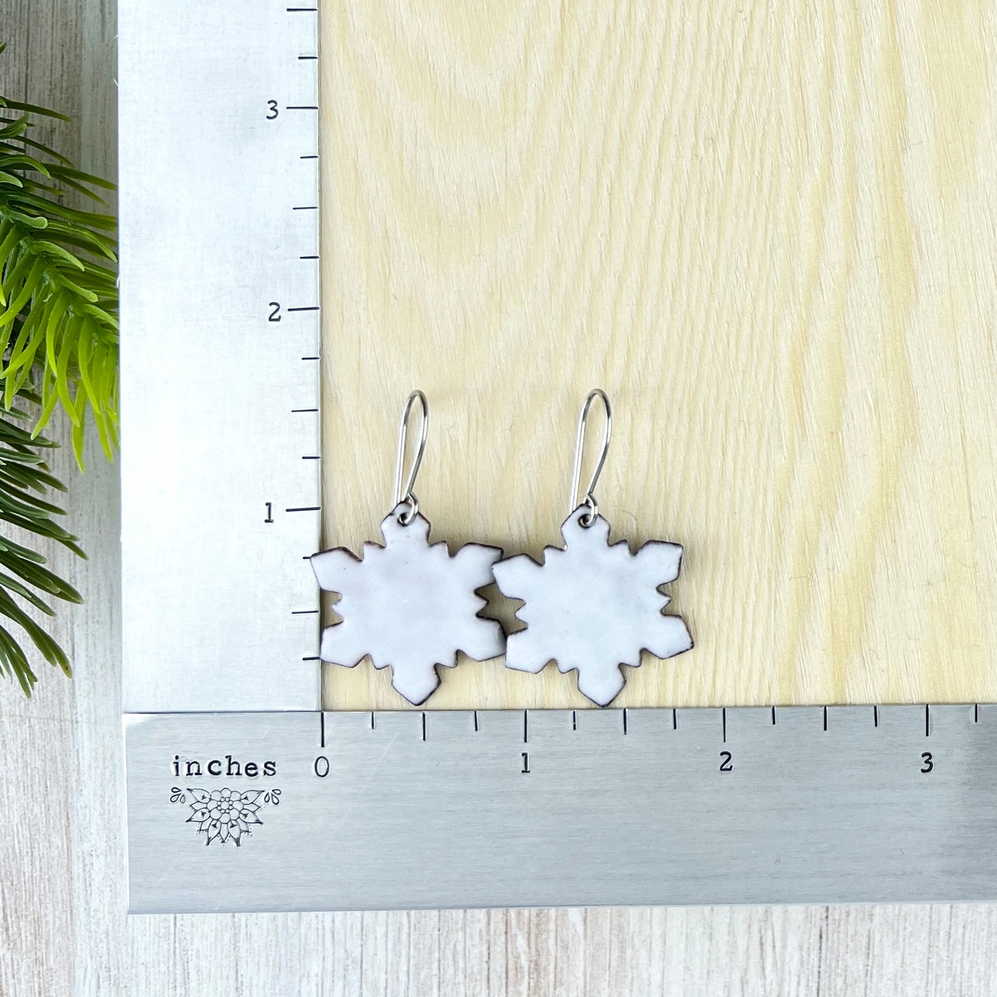 Enamel Snowflake Earrings