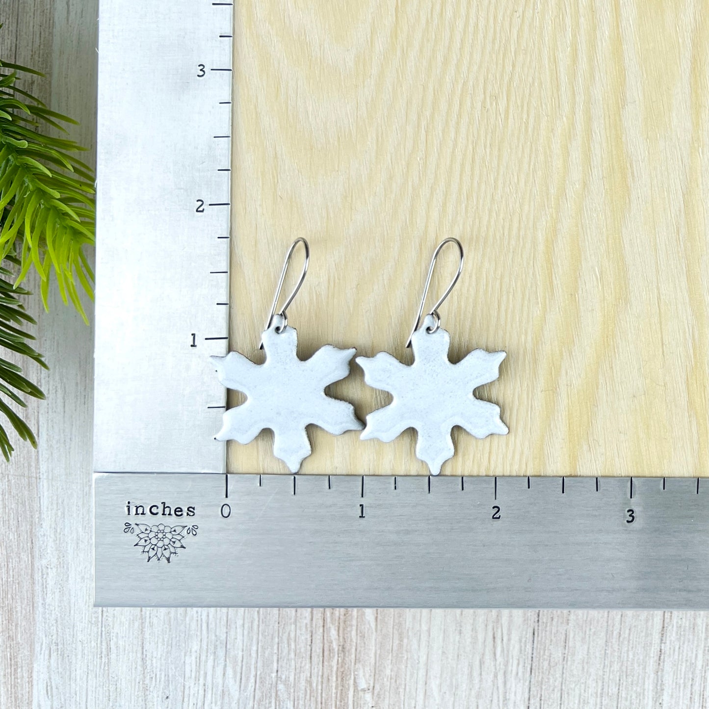 Enamel Snowflake Earrings
