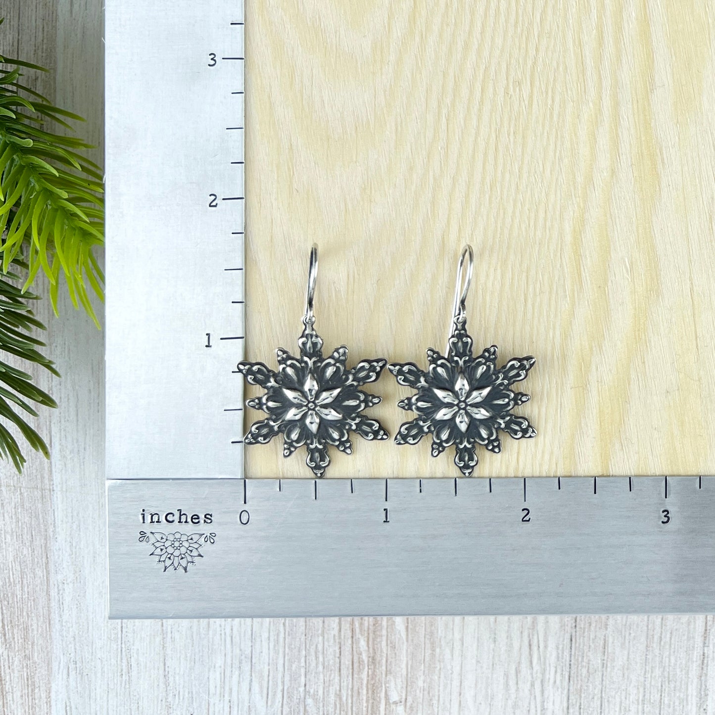 Sterling Silver Intricate Snowflake Earrings