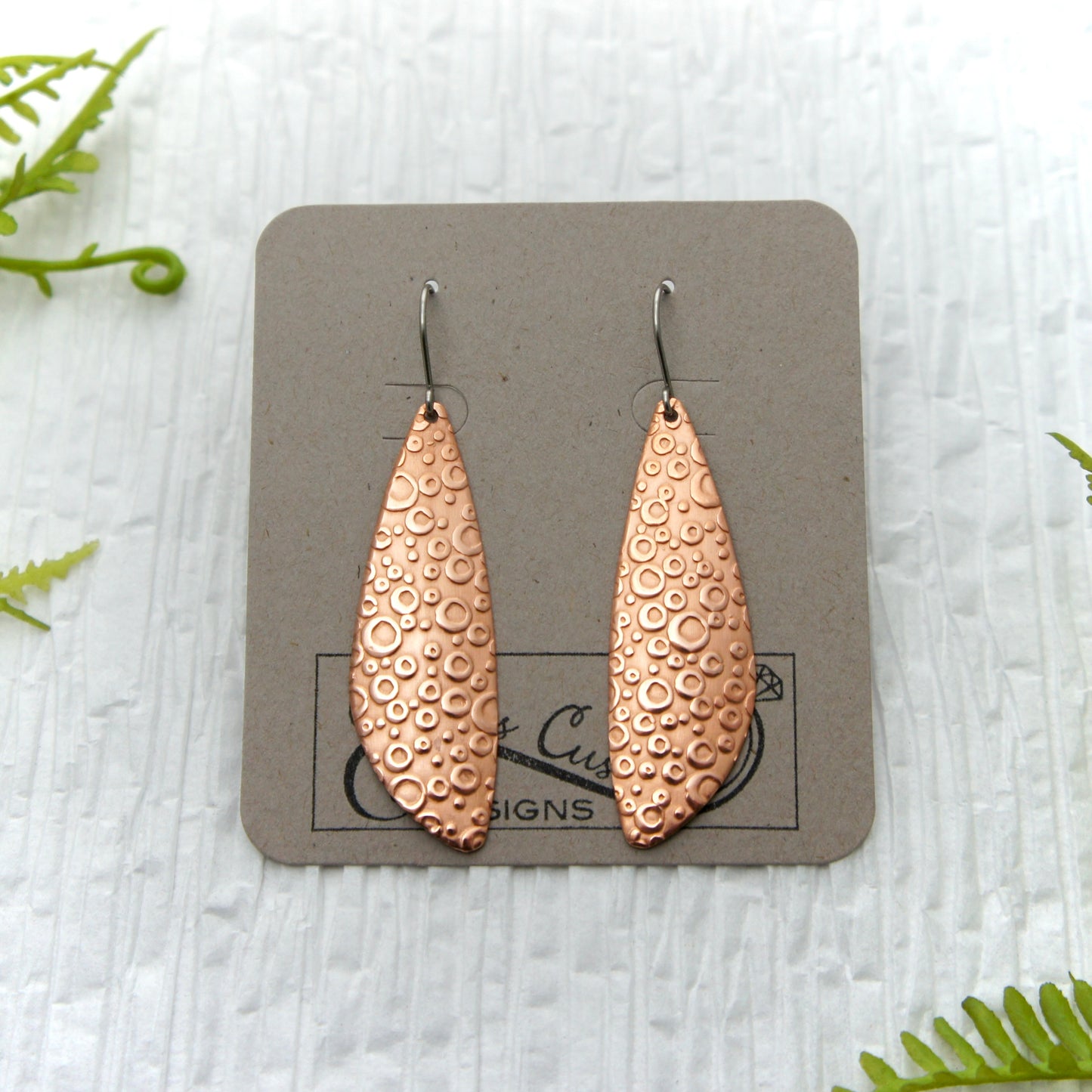 Copper Champagne Bubble Dangle Earrings