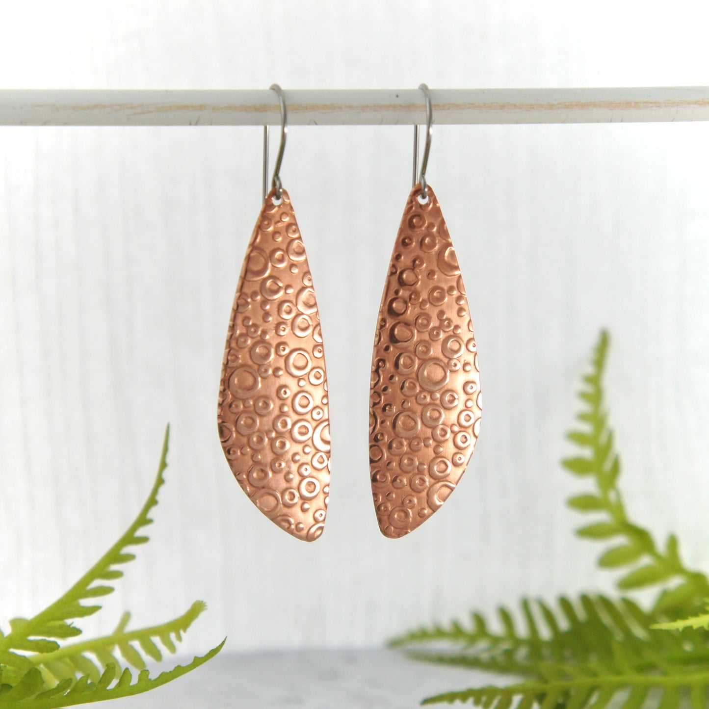 Copper Champagne Bubble Dangle Earrings