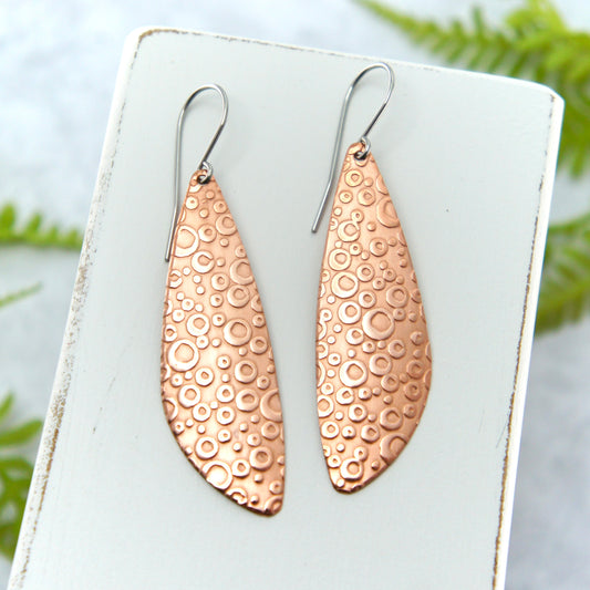 Copper Champagne Bubble Dangle Earrings