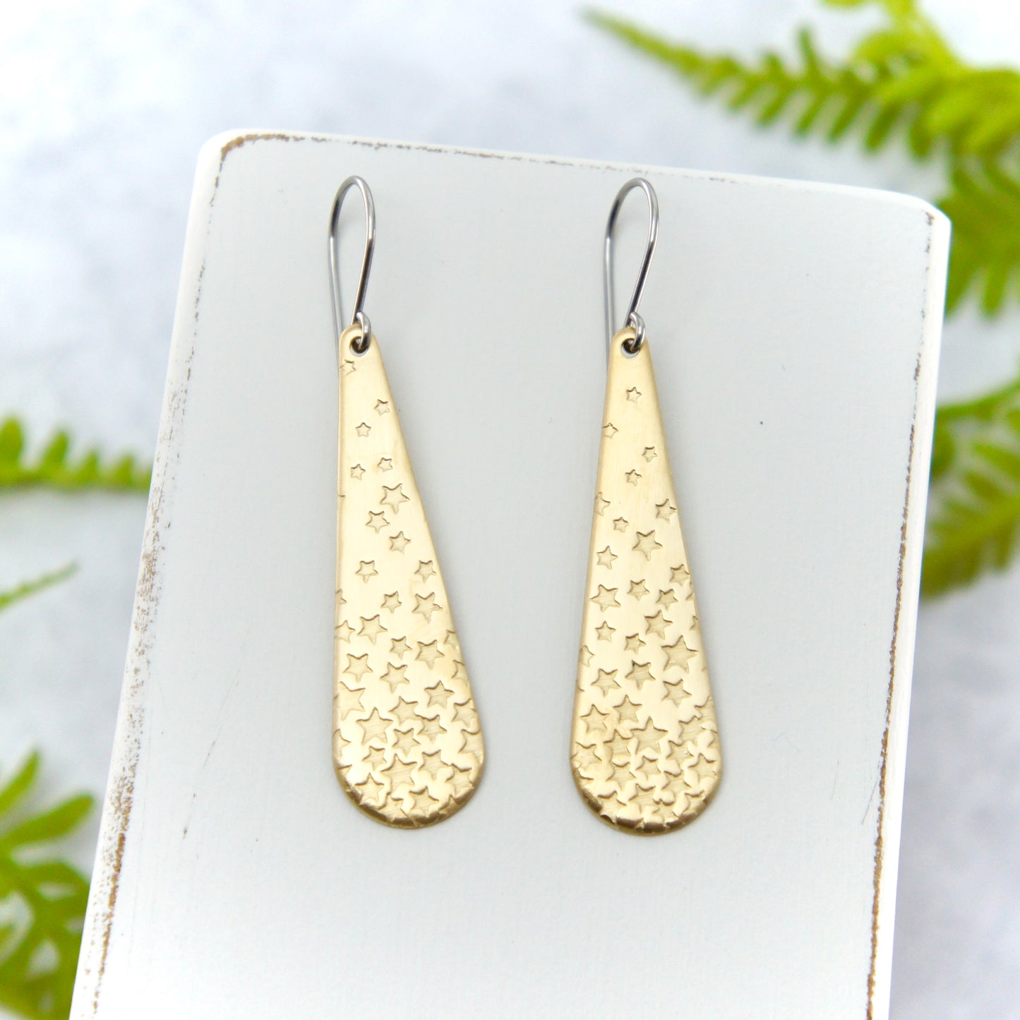 Fading Stars Narrow Teardrop Earrings