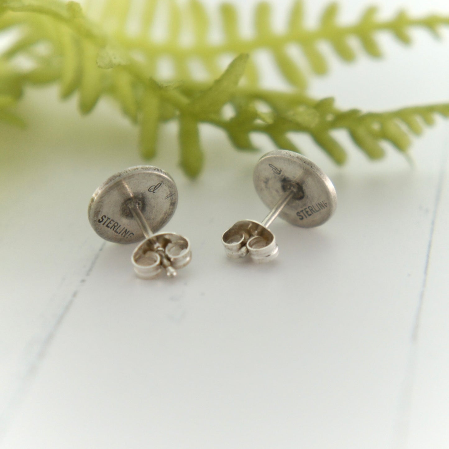 Sterling Flower Stamped Stud Earrings