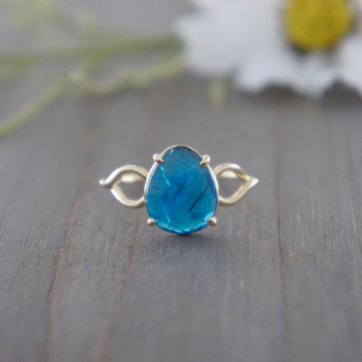 Yellow Gold Apatite Ring