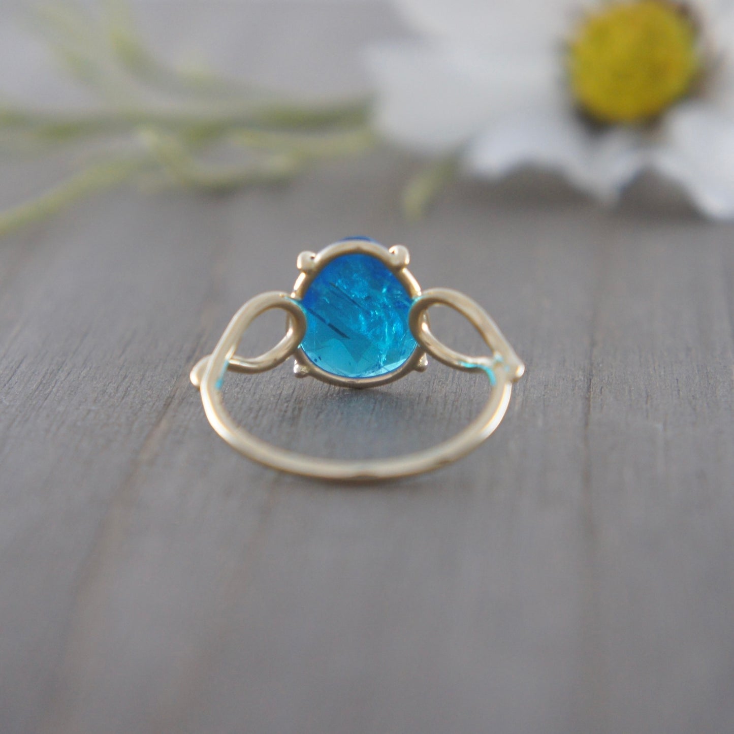 Yellow Gold Apatite Ring