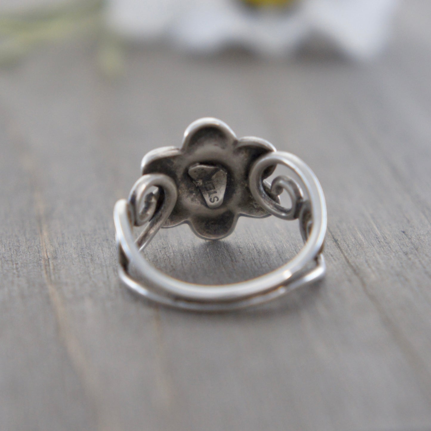 Sterling Swirl Flower Ring