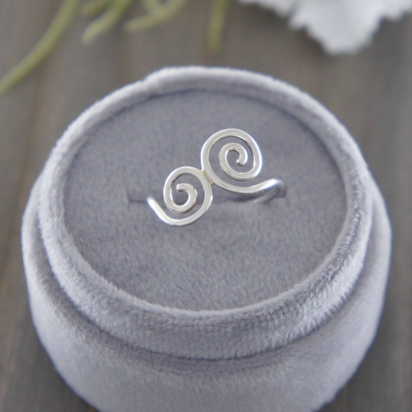 Side by Side Sterling Swirls Ring