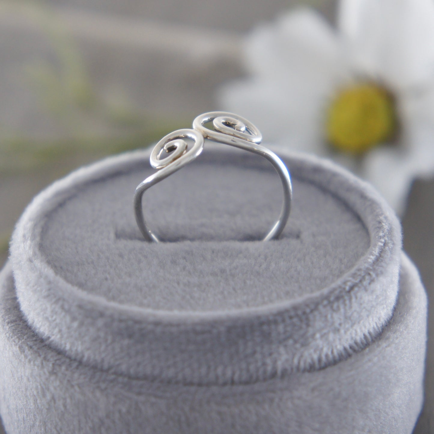 Side by Side Sterling Swirls Ring