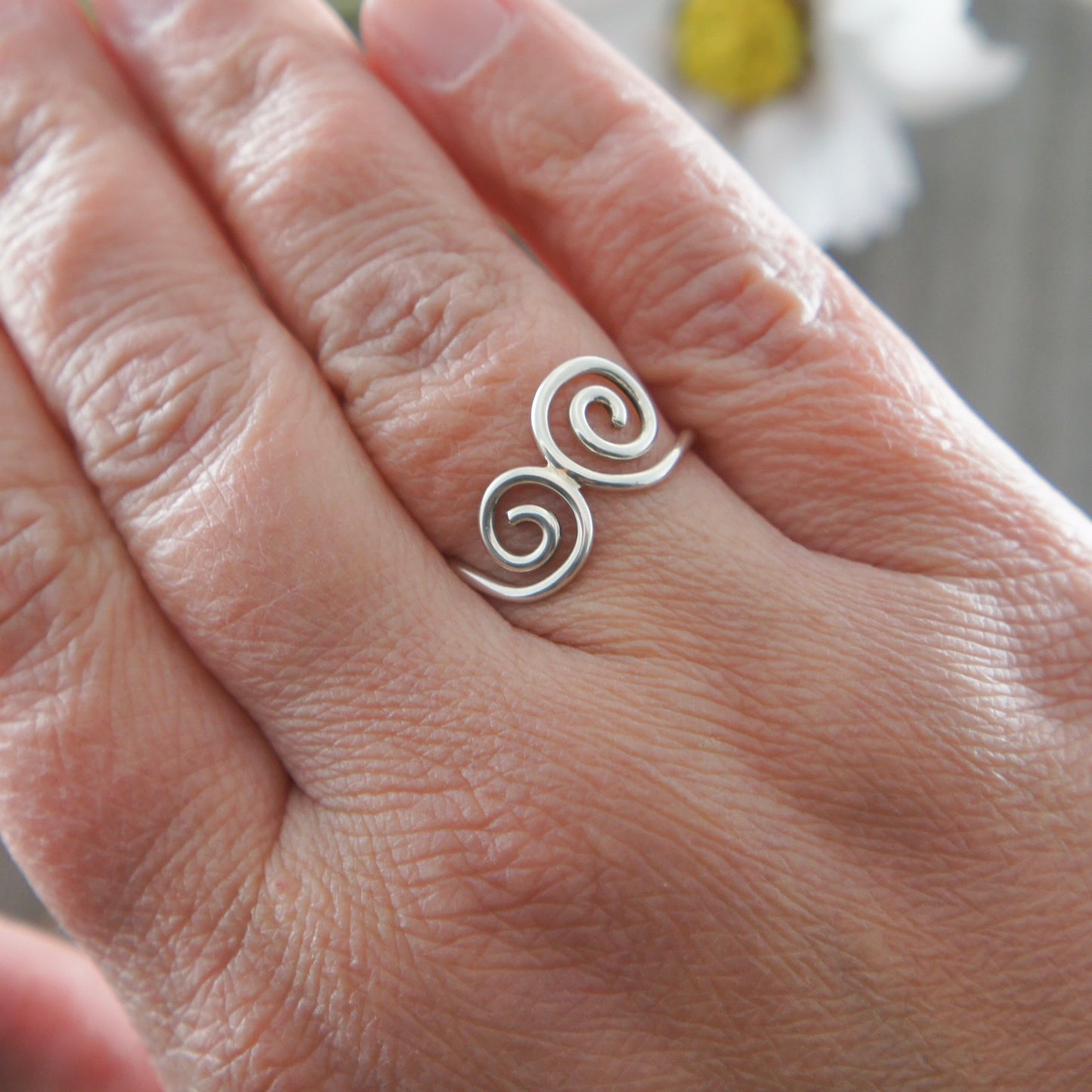 Side by Side Sterling Swirls Ring